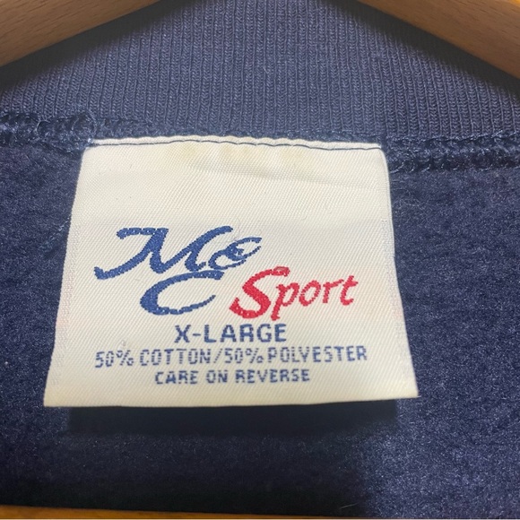 Vintage MC Sport God Bless America XL Unisex Crew Neck Embroidered Sweatshirt - Picture 4 of 4